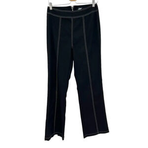 Tiger Mist Black Stitch Seam Flared Zip‎ Back Pants Size Medium